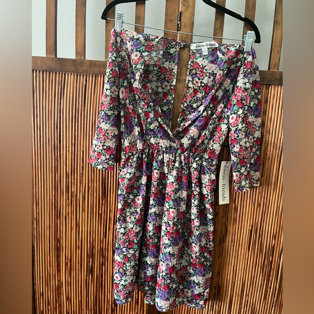 Lovers & friends floral mini dress XS, new